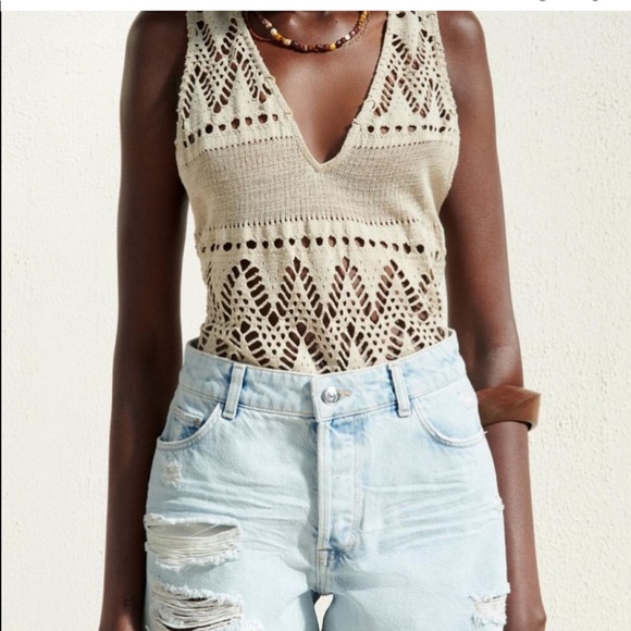 Zara NWT Perforated Bodysuit - Picture 9 of 13